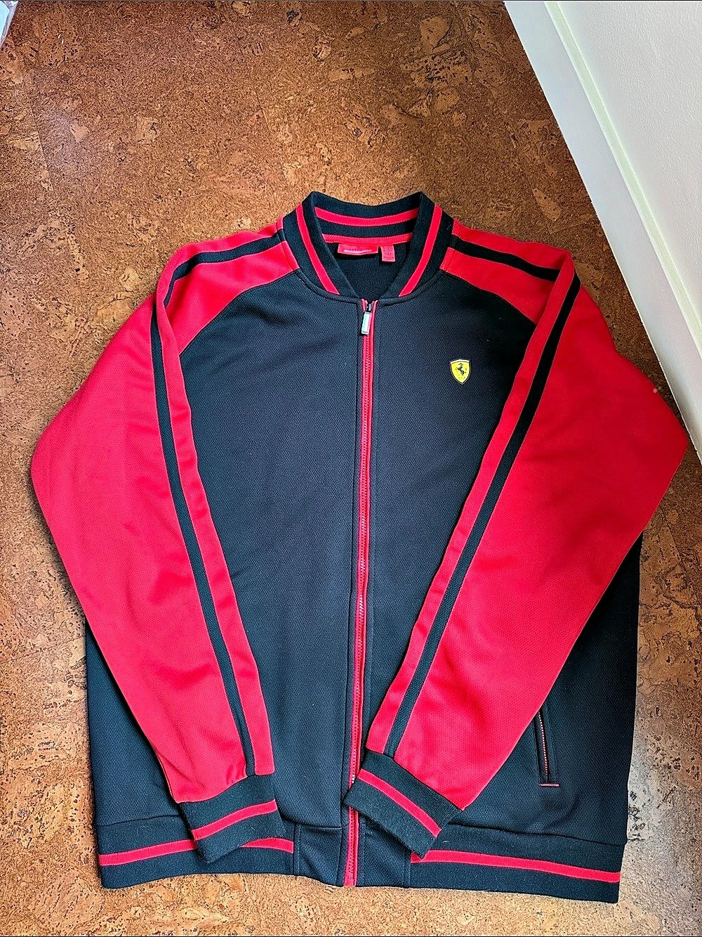 Scuderia Ferrari Official Product Black Red Full Zip Track Jacket Size XXL